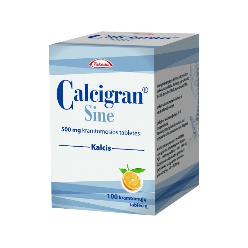 CALCIGRAN SINE 500 mg kramtomosios tabletės N100