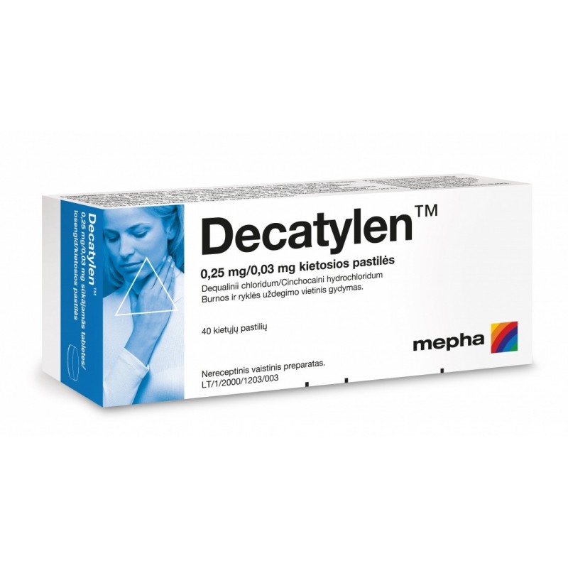DECATYLEN 0.25 mg/0.03 mg kietosios pastilės N40