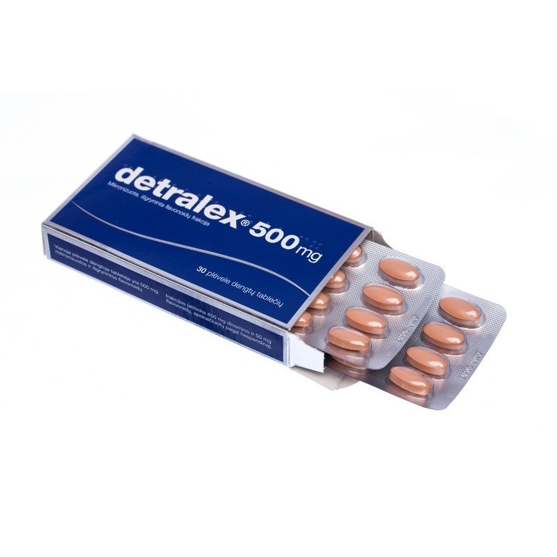 DETRALEX 500 mg plėvele dengtos tabletės N30