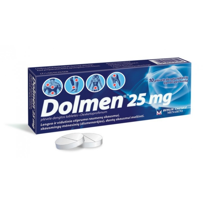 DOLMEN 25 mg plėvele dengtos tabletės N10