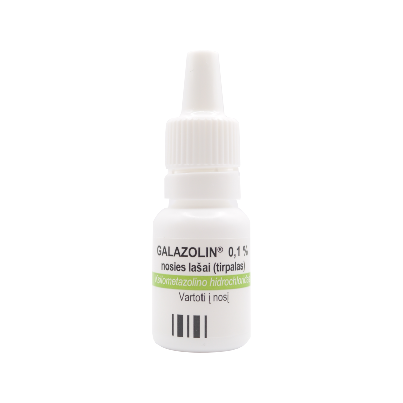GALAZOLIN 1 mg/ml nosies lašai (tirpalas) 10 ml