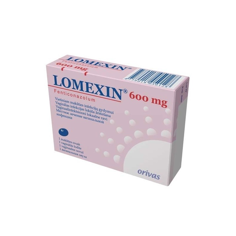 LOMEXIN 600 mg makšties minkštosios kapsulės N1