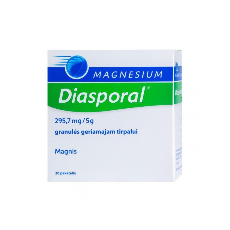 MAGNESIUM DIASPORAL 295.7 mg/5 g granulės geriamajam tirpalui N20
