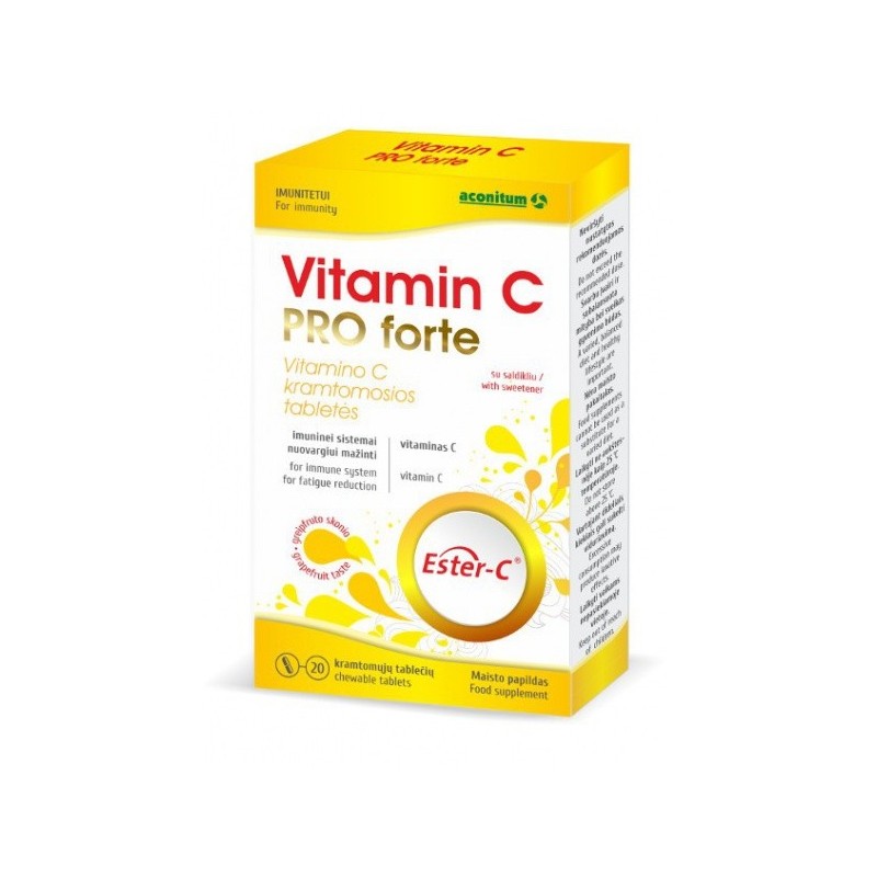 PRO FORTE vitaminas C, 30 kramtomosios tab.