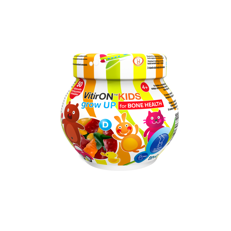 VITIRON vitaminai vaikams KIDS GROW UP, 50 kramtomųjų guminukų