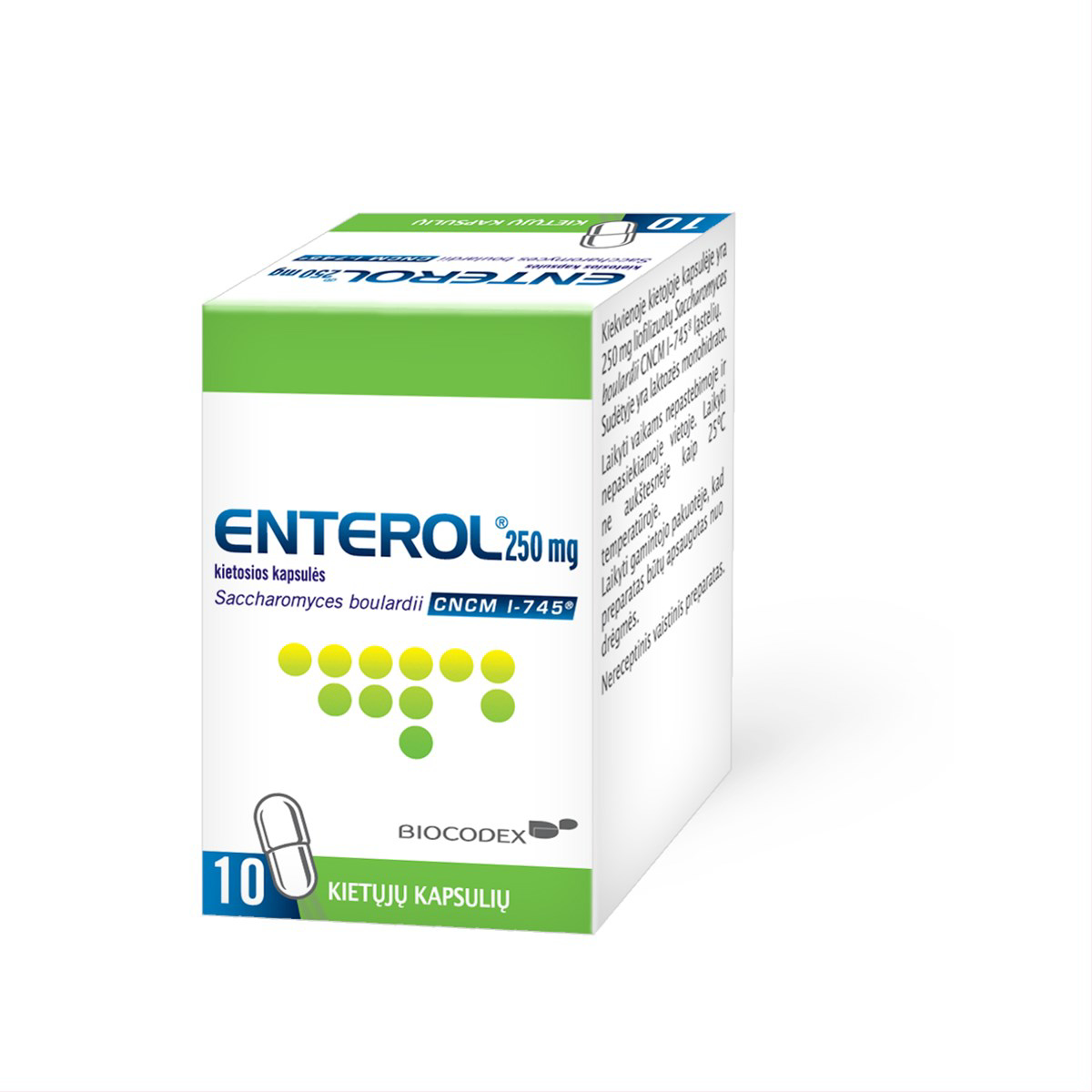 ENTEROL, 250 mg, kietosios kapsulės, N10