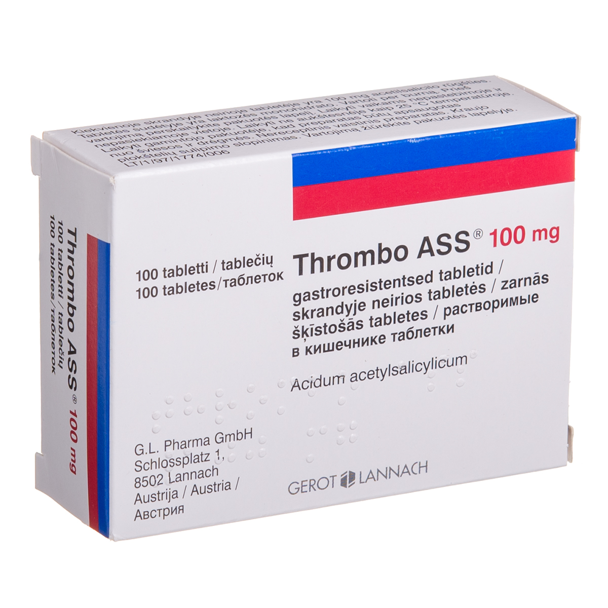 THROMBO ASS, 100 mg, skrandyje neirios tabletės, N100