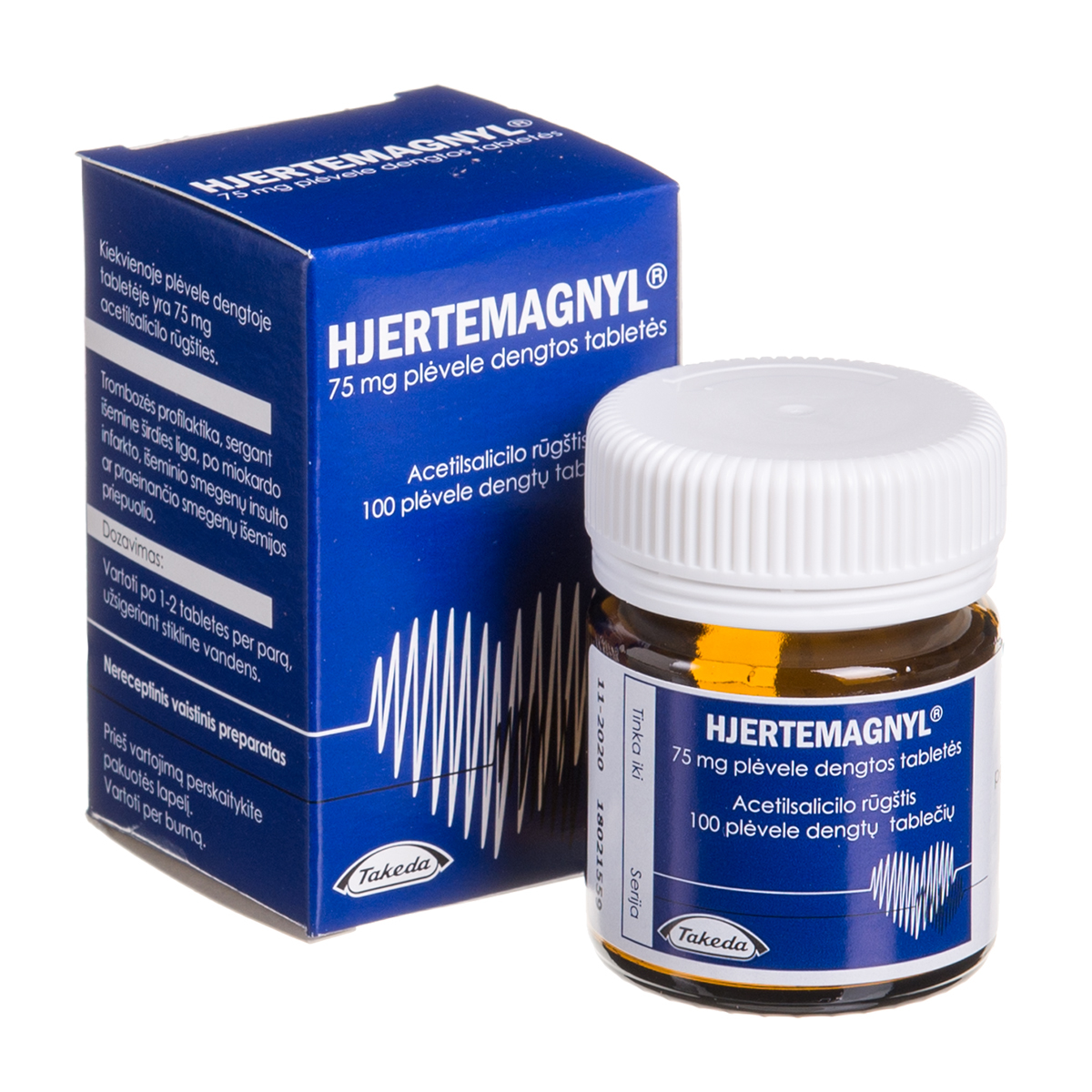 HJERTEMAGNYL, 75 mg, plėvele dengtos tabletės, N100