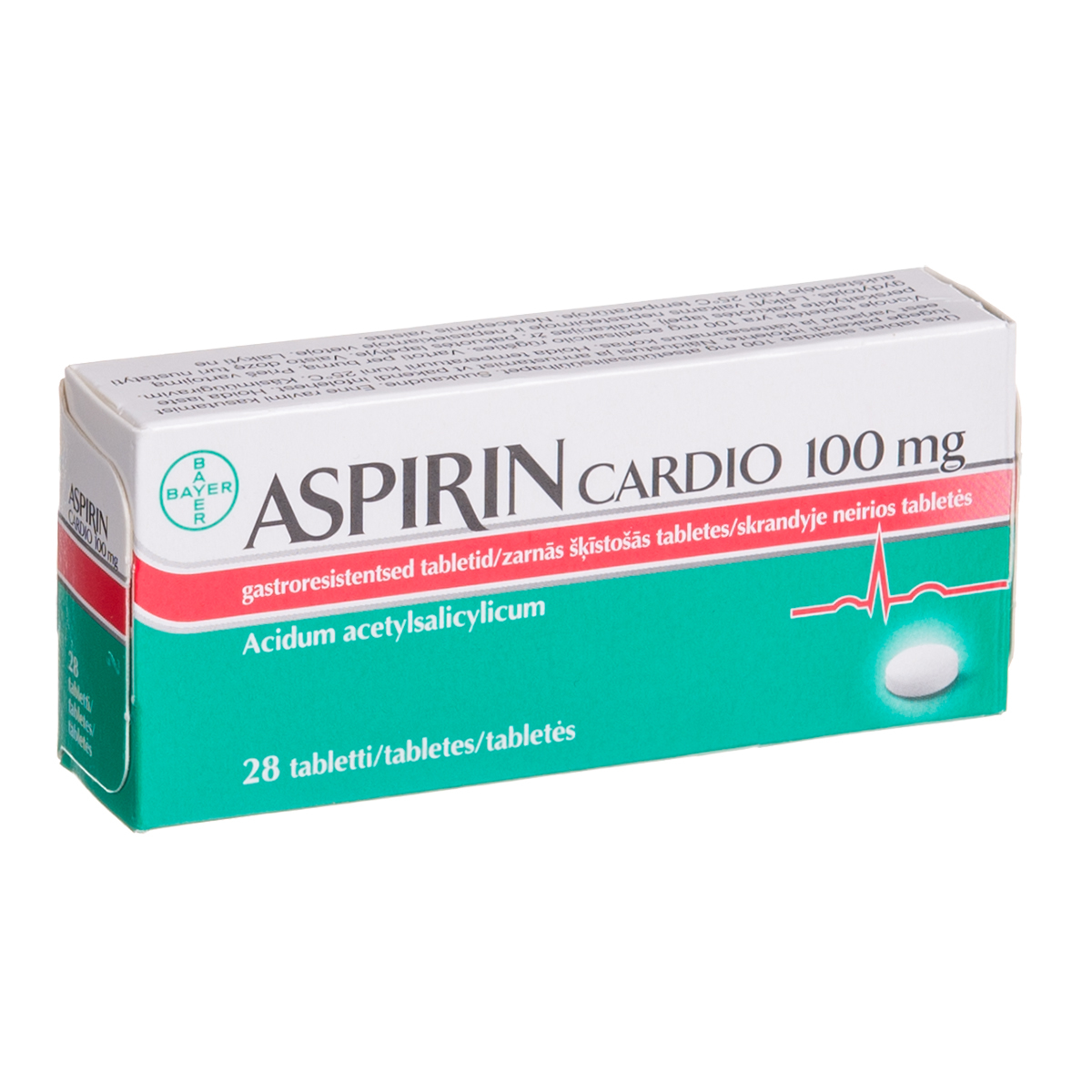 ASPIRIN CARDIO, 100 mg, skrandyje neirios tabletės, N28