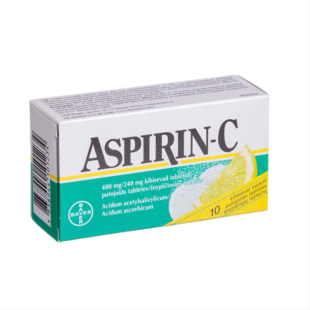 ASPIRIN-C, 400 mg/240 mg, šnypščiosios tabletės, N10