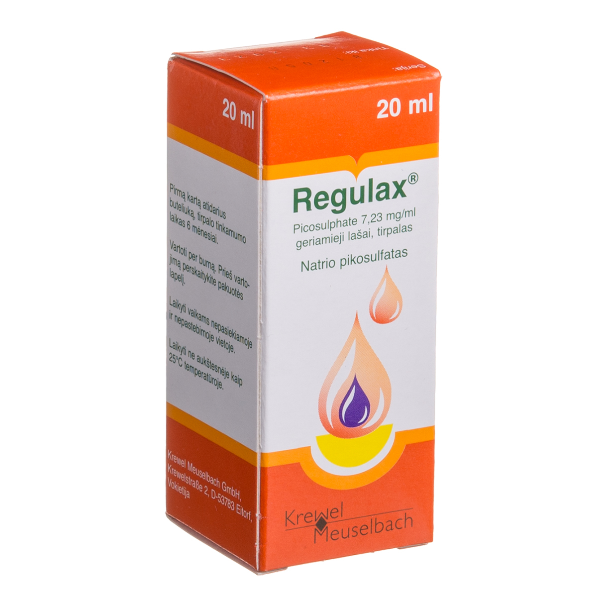 REGULAX PICOSULPHATE, 7,23 mg/ml, geriamieji lašai, tirpalas, 20 ml