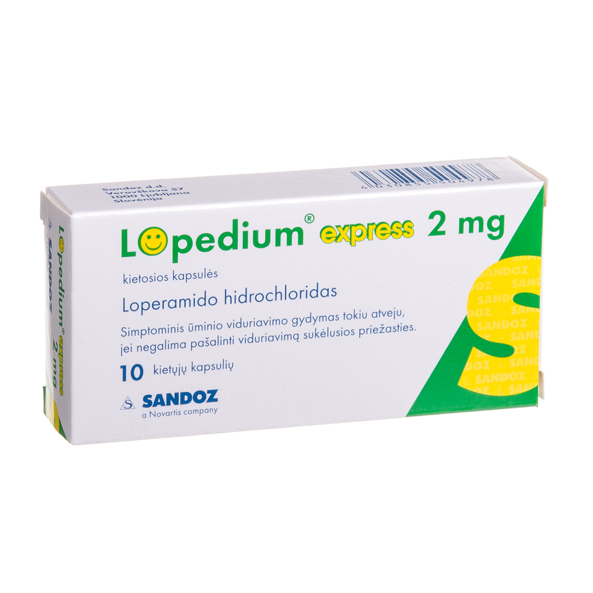 LOPEDIUM EXPRESS, 2 mg, kietosios kapsulės, N10