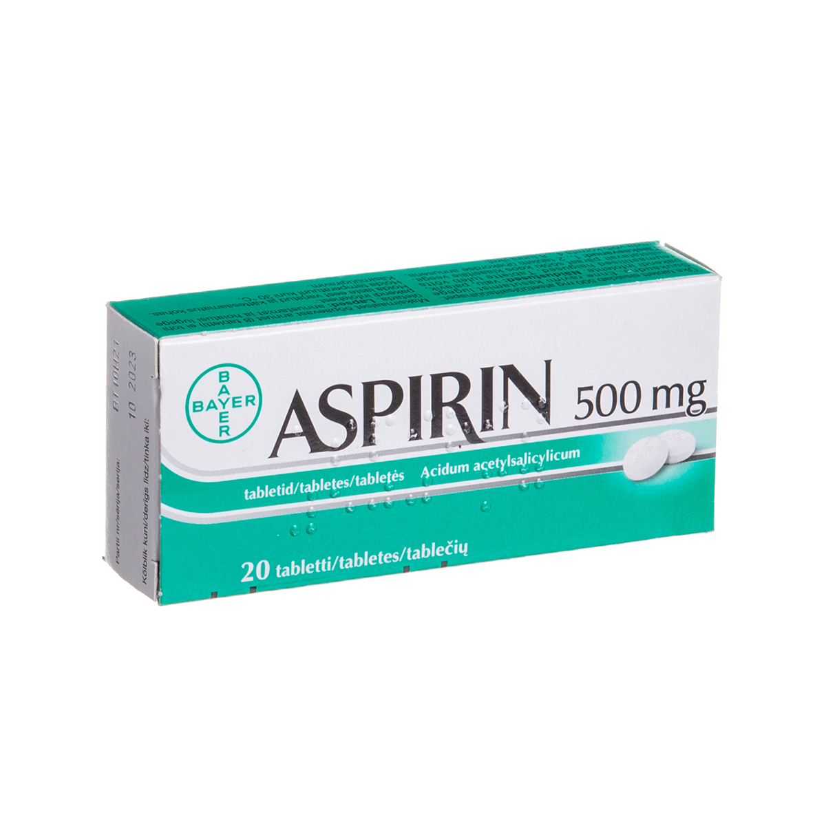 ASPIRIN 500 mg, tabletės, N20