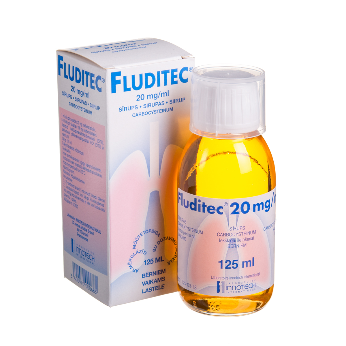 FLUDITEC, 20 mg/ml, sirupas, 125 ml