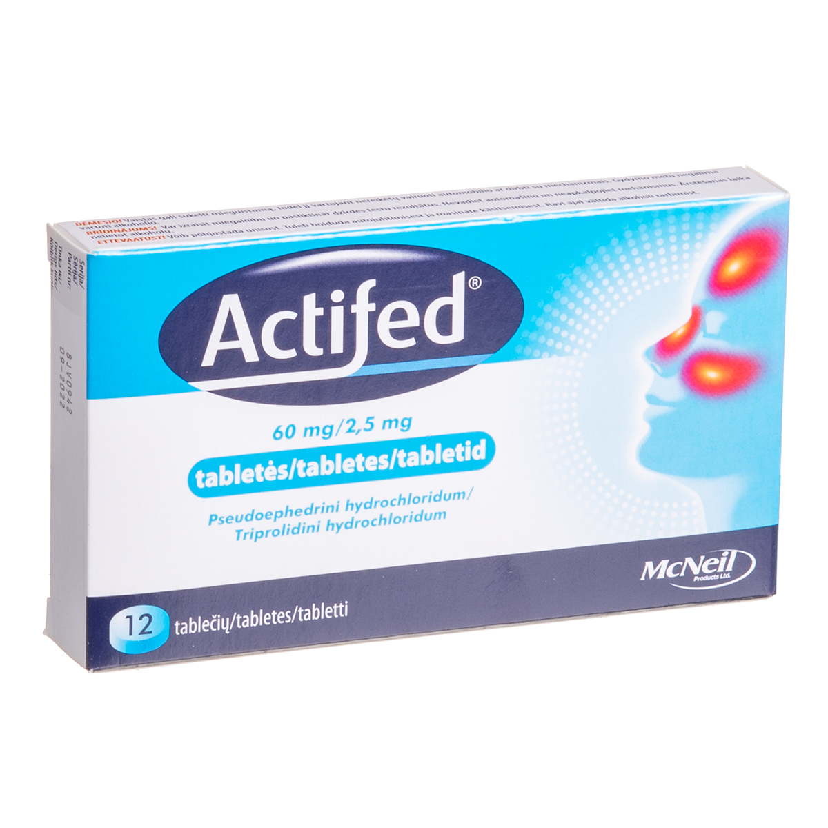 ACTIFED, 60 mg/2,5 mg, tabletės, N12