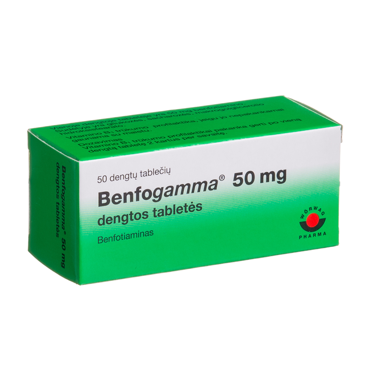 BENFOGAMMA, 50 mg, dengtos tabletės, N50