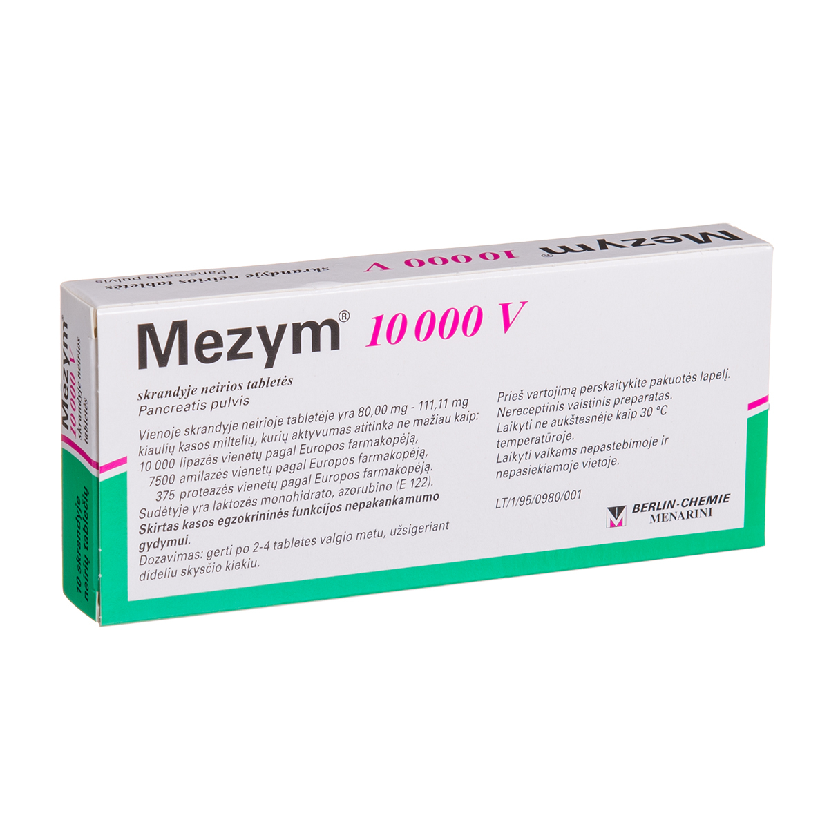 MEZYM, 10000 V, skrandyje neirios tabletės, N10