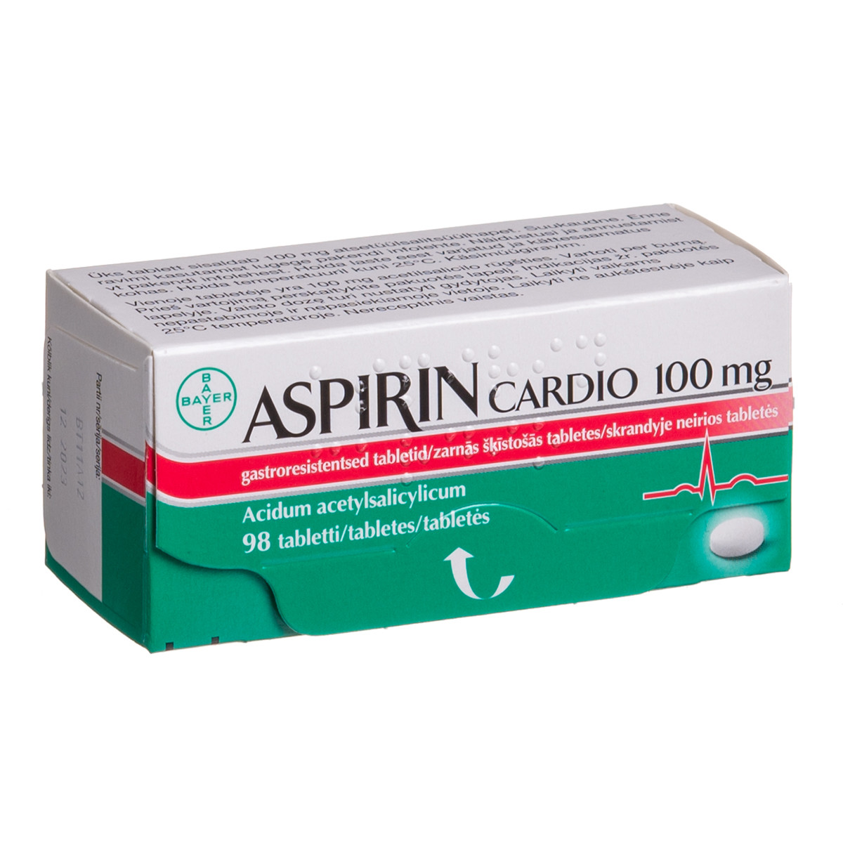 ASPIRIN CARDIO, 100 mg, skrandyje neirios tabletės, N98