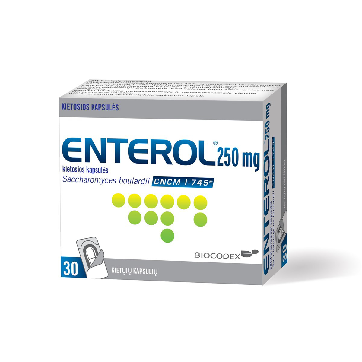 ENTEROL, 250 mg, kietosios kapsulės, N30