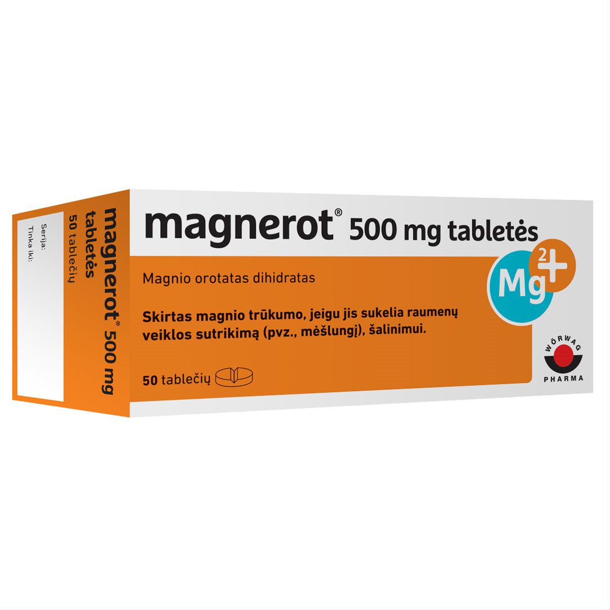 MAGNEROT, 500 mg, tabletės, N50