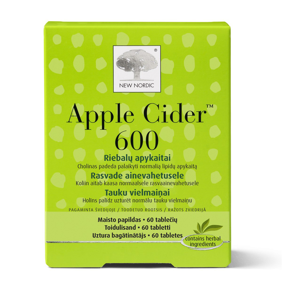 NEW NORDIC APPLE CIDER 600, 60 tablečių