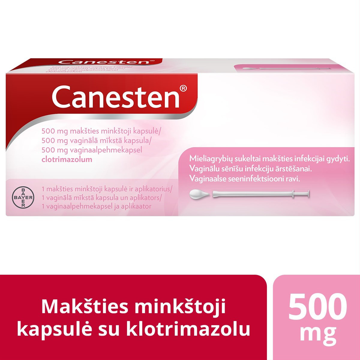 CANESTEN, 500 mg, makšties minkštoji kapsulė, N1