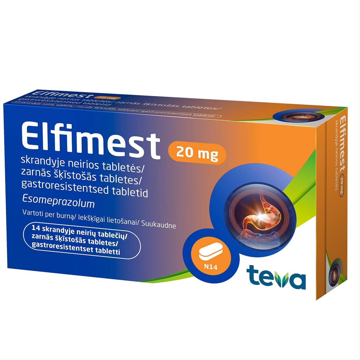 ELFIMEST, 20 mg, skrandyje neirios tabletės, N14
