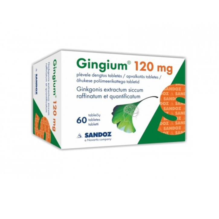GINGIUM 120 mg apvalkotās tabletes N60