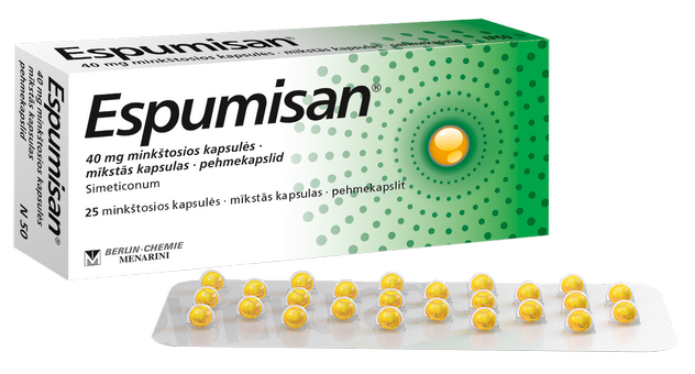 ESPUMISAN 40 mg tabletes, 25 gab.
