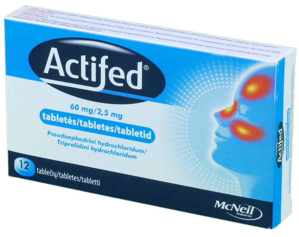 ACTIFED 60 mg/2,5 mg tabletes, 12 gab.