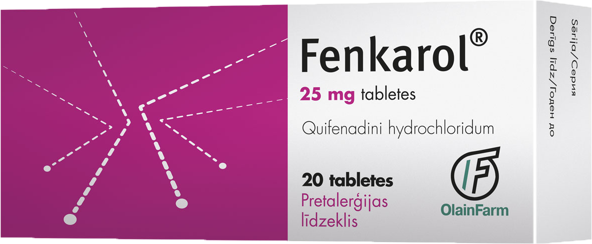 FENKAROL 25 mg tabletes, 20 gab.
