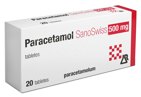 PARACETAMOL SanoSwiss 500 mg tabletes, 20 gab.