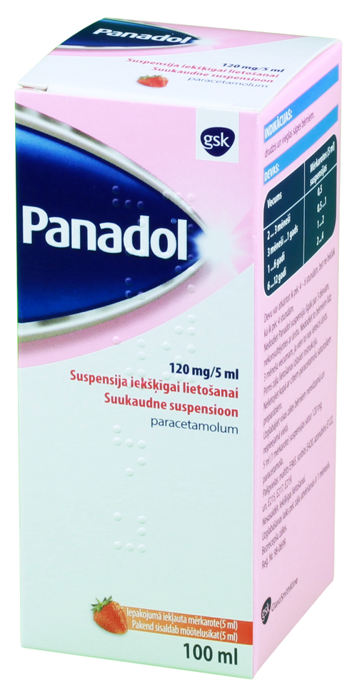 PANADOL 120 mg/5 ml suspensija, 100 ml