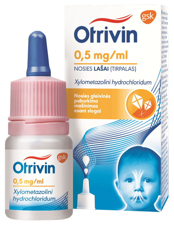 OTRIVIN 0,5 mg/ml deguna pilieni, 10 ml