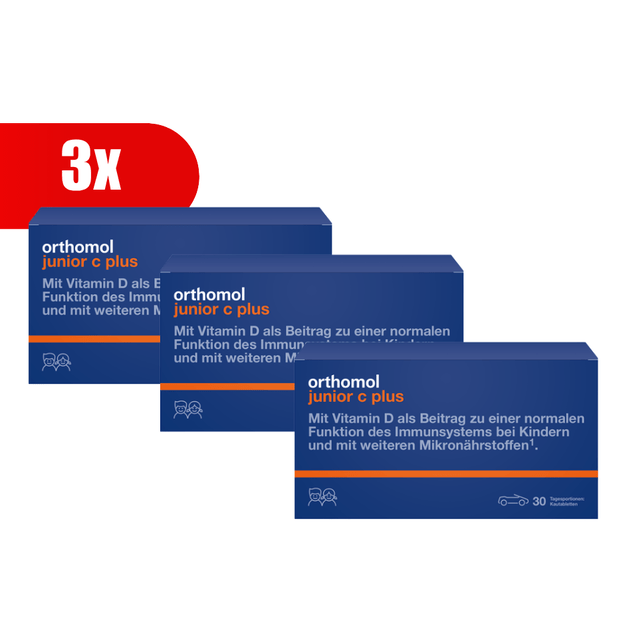 ORTHOMOL Junior C plus tangerine flavour 30 GAB. x3
