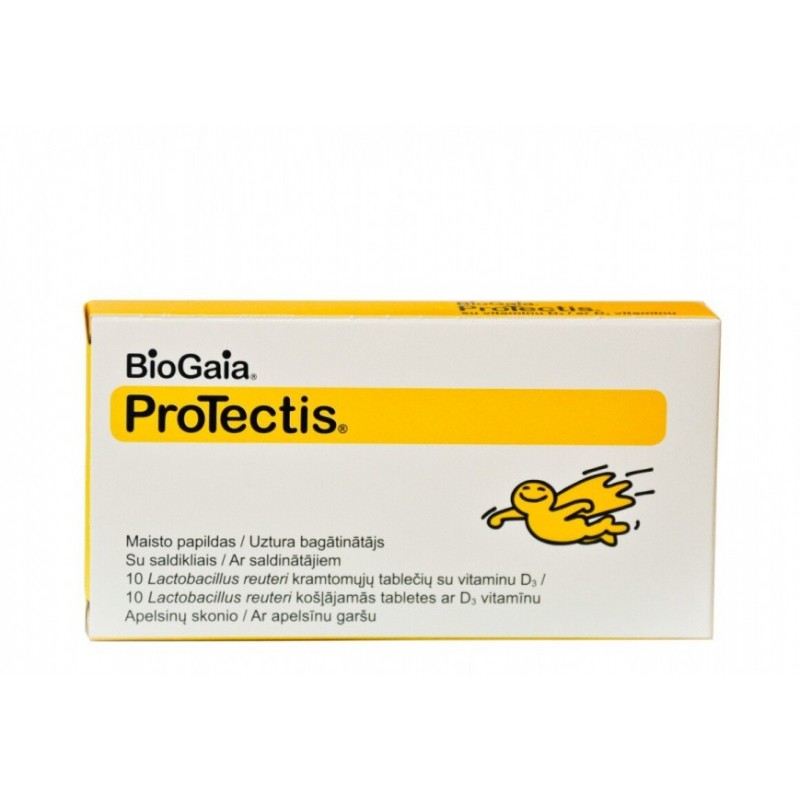 BIOGAIA PROTECTIS tabletės su vitaminu D, 10 tab.