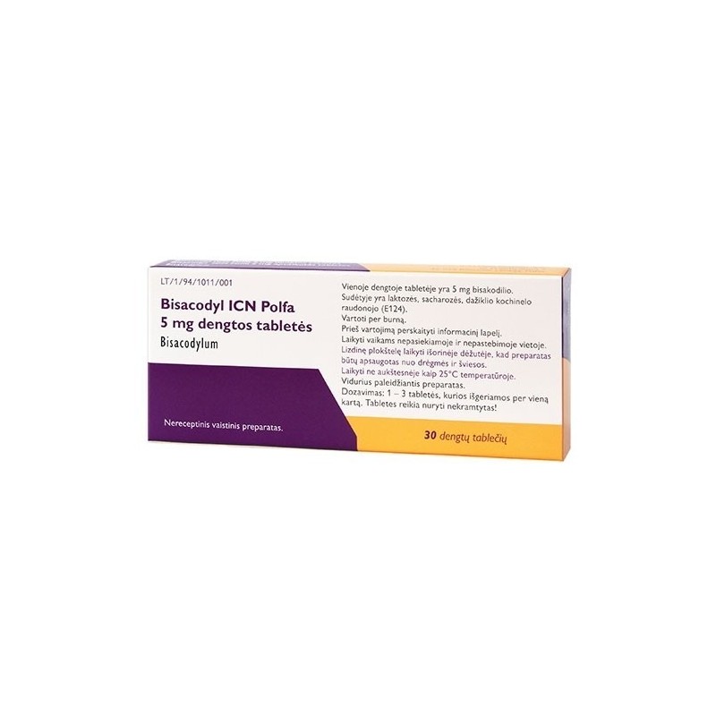 BISACODYL VIATRIS 5 mg dengtos tabletės N30
