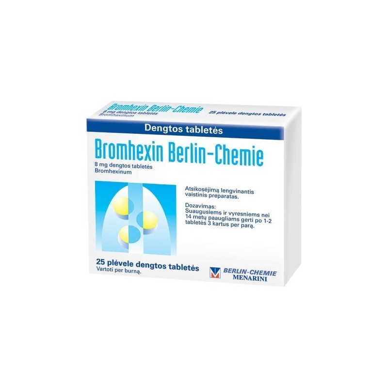 BROMHEXIN 8 mg dengtos tabletės N25