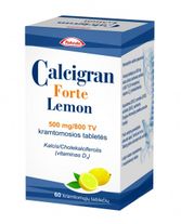 CALCIGRAN FORTE LEMON 500 mg/800 TV kramtomosios tabletės N60