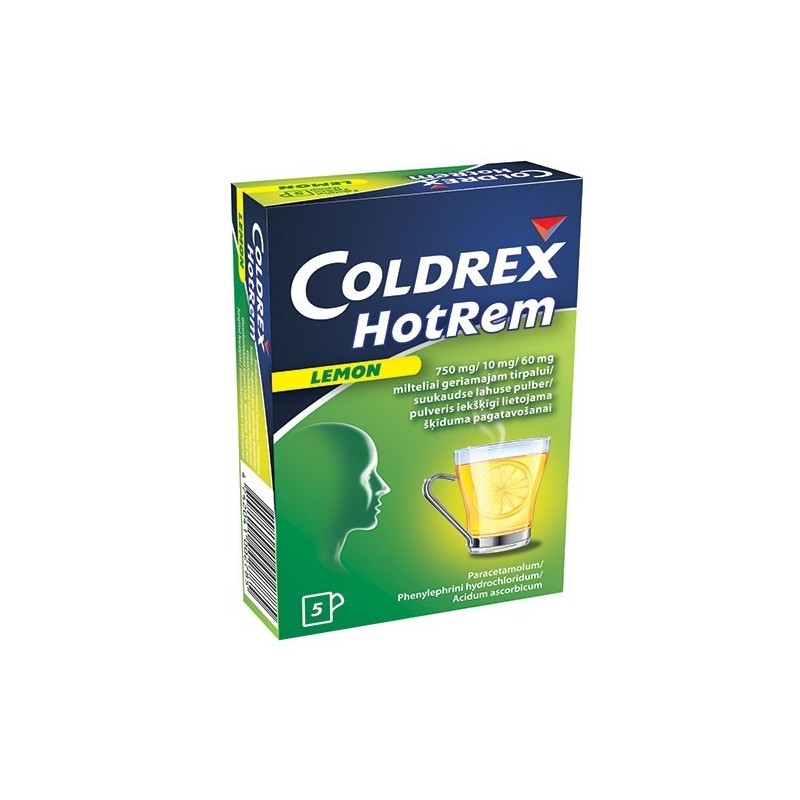 COLDREX HOTREM LEMON 750 mg/10 mg/60 mg milteliai geriamajam tirpalui N5