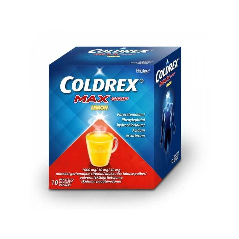 COLDREX MAXGRIP LEMON 1000 mg/10 mg/40 mg milteliai geriamajam tirpalui N10