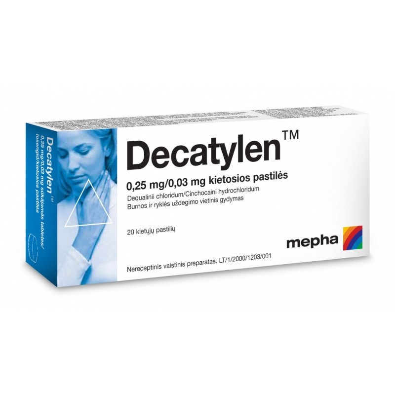 DECATYLEN 0,25 mg/0,03 mg kietosios pastilės N20