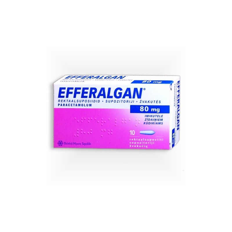 EFFERALGAN 80 mg žvakutės N10