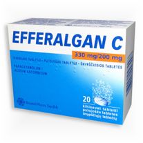 EFFERALGAN C 330 mg/200 mg šnypščiosios tabletės N20