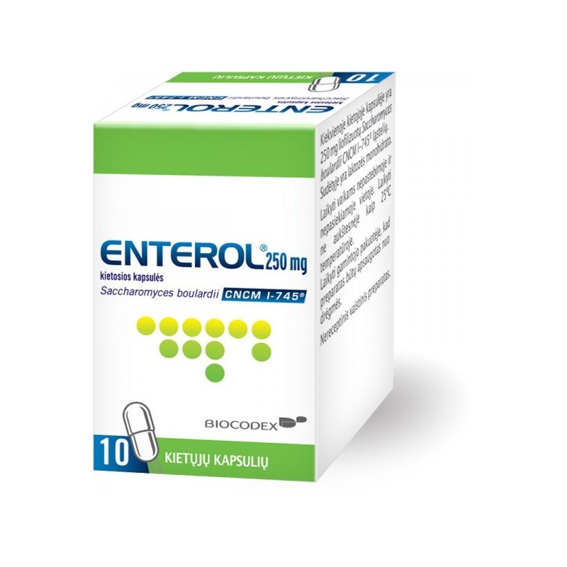 ENTEROL 250 mg kietosios kapsulės N10
