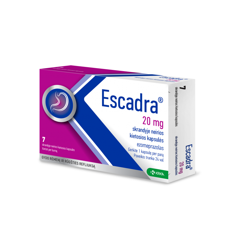 ESCADRA 20 mg skrandyje neirios kapsulės N7
