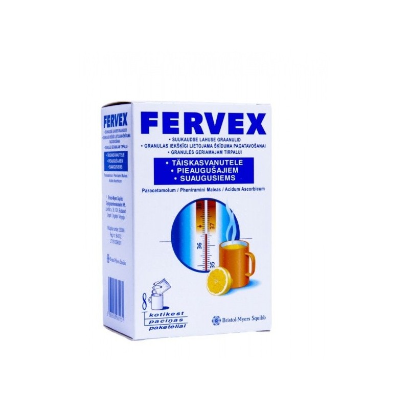 FERVEX 500 mg/200 mg/25 mg granulės geriamajam tirpalui N8