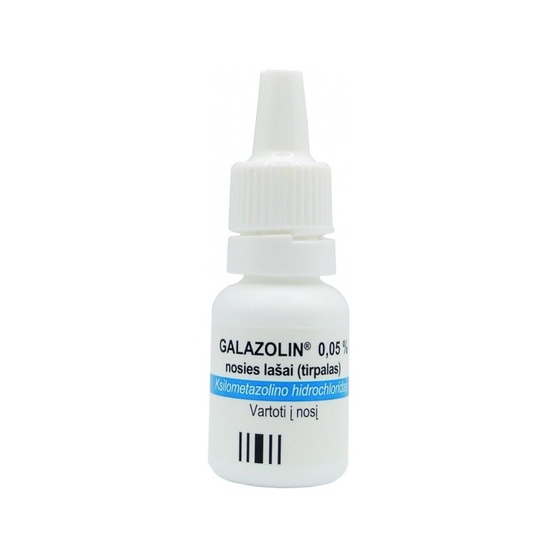 GALAZOLIN 500mcg/ml nosies lašai (tirpalas) 10 ml