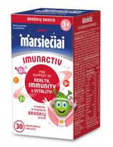 MARSIEČIAI maisto papildas IMUNACTIV, braškių skonio, 30 kramtomųjų tab.