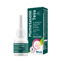 MOMETASONE TEVA 50 mcg/dozėje nosies purškalas 60 dozių